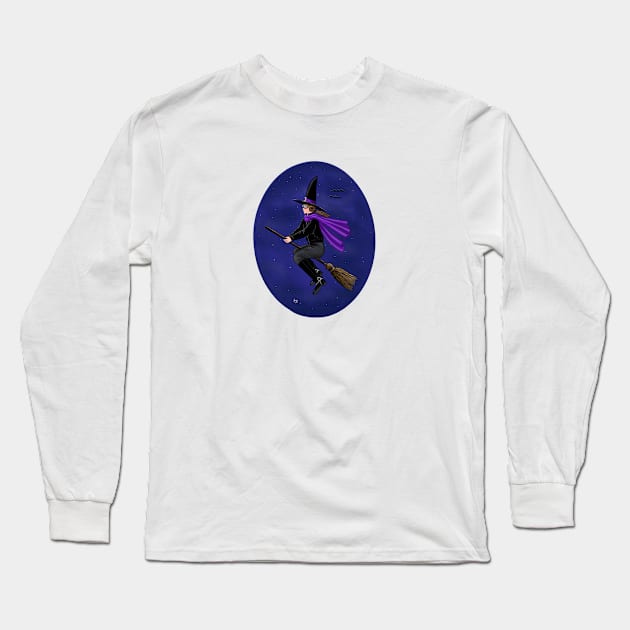 Sky Pilot Halloween Witch Long Sleeve T-Shirt by JaqiW